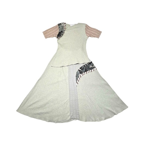 MADELEINE GAUCHER Two Piece Knit Set Top Maxi Skirt Lt Green Multicolor Medium - Picture 1 of 13